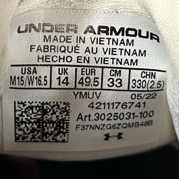 Under Armour HOVR Sonic 5 Bluetooth 3025031-100 Mens Sz 15 Running Shoes Used - Picture 12 of 12